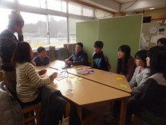 2012年1月27日気仙沼市鹿折小学校での収録風景
